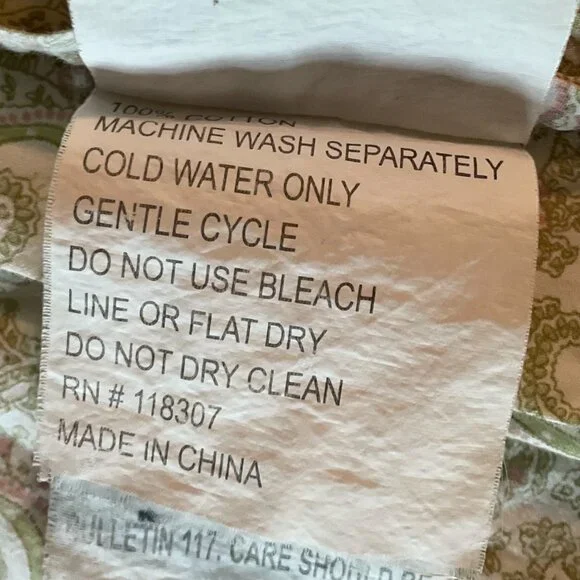 Quilted Floral Paisley Pillow Shams  Cottagecore Country Shabby Chic Romantic - Picture 11 of 11